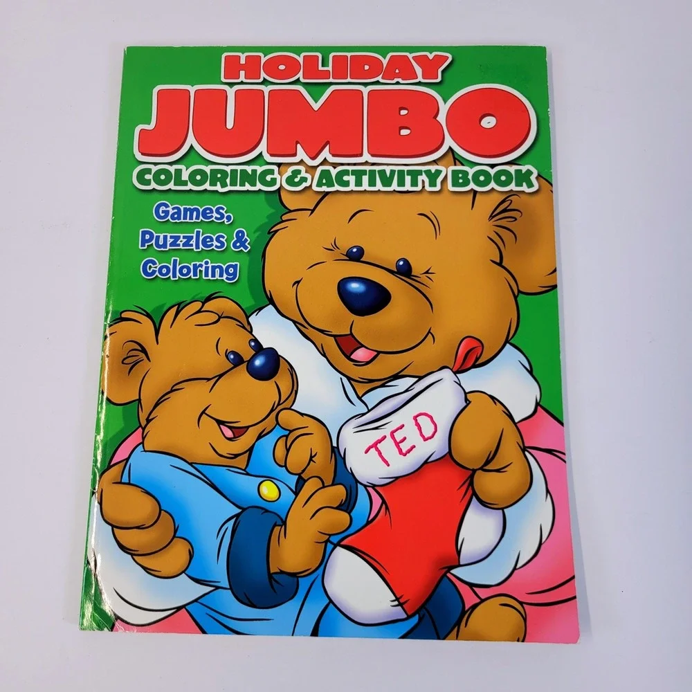 Holiday Jumbo Coloring & Activity Book Games Puzzles Bears 2007 Bendon
